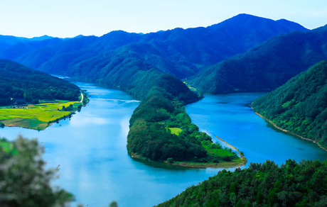 옥천1경 둔주봉 한반도 지형